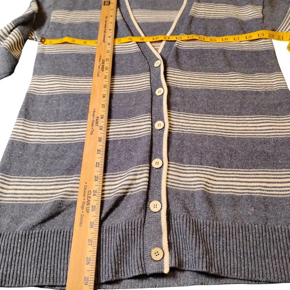 Talbot Blue and White Striped Button Up Cardigan, Small - Picture 6 of 8
